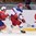 OSTRAVA, CZECH REPUBLIC - MAY 1: Russia's Sergei Plotnikov #16 pulls the puck away from Norway's Kristian Forsberg #26 during preliminary round action at the 2015 IIHF Ice Hockey World Championship. (Photo by Richard Wolowicz/HHOF-IIHF Images)

